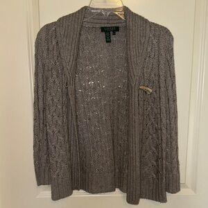 Ralph Lauren Brown Cable Knit Cardigan